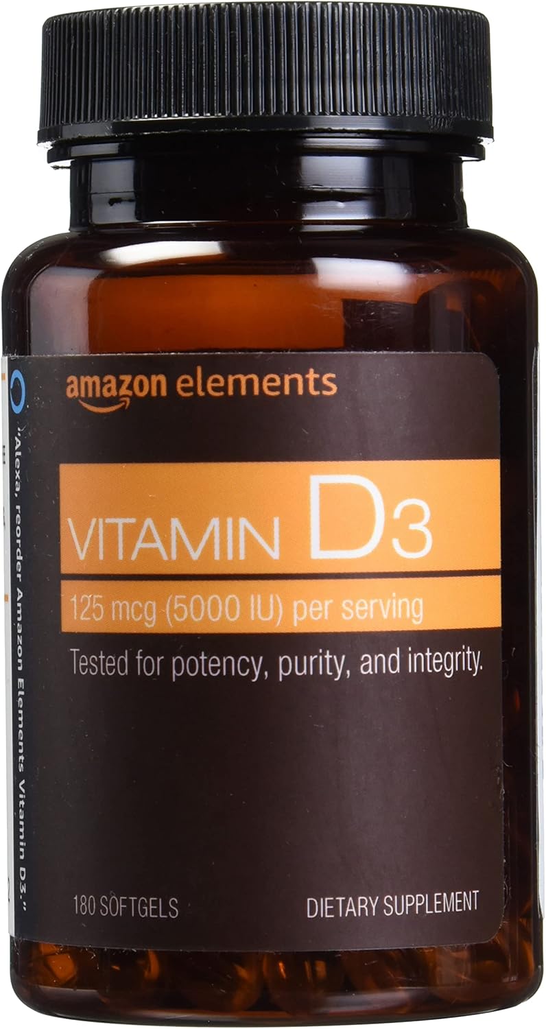 Vitamina D3 5000 IU (125 mcg) - 180 Cápsulas Blandas