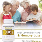 Relaxium FocusMax, Suplemento para la Salud Cerebral y el Enfoque, Apoya la Concentración, Memoria y Claridad Mental, Formulado por un Neurólogo, 30 Cápsulas Veganas
