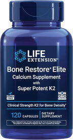 Life Extension Bone Restore Elite – Complemento de Calcio con K2, D3, Magnesio, Boro y Zinc