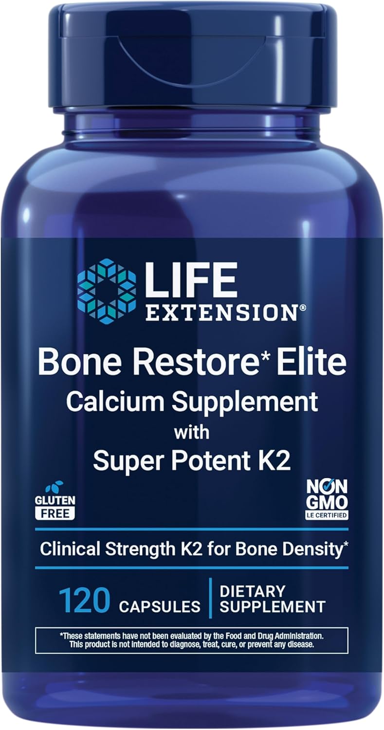 Life Extension Bone Restore Elite – Complemento de Calcio con K2, D3, Magnesio, Boro y Zinc