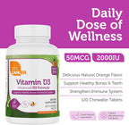 Zahler Vitamina D3 2000IU Masticable - 120 Comprimidos Sabor Naranja