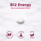 B-12 Energy Berry Lemonade Melt - Methylcobalamin, B6, D3, Folic Acid & Biotin - 30 Orally Dissolving Tablets