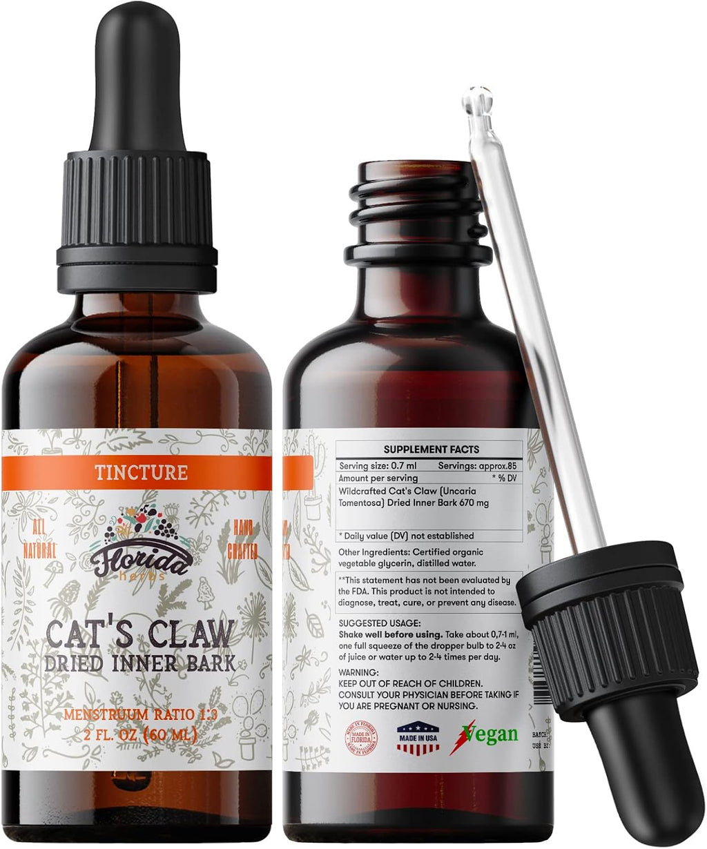 Extracto Líquido de Uña de Gato sin Alcohol, 60 ml - FLORIDA HERBS