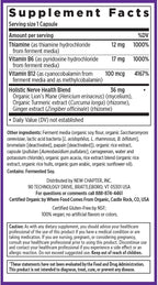 New Chapter Suplemento para la Salud Nerviosa con Vitaminas B1, B6 y B12 - 30 Cápsulas