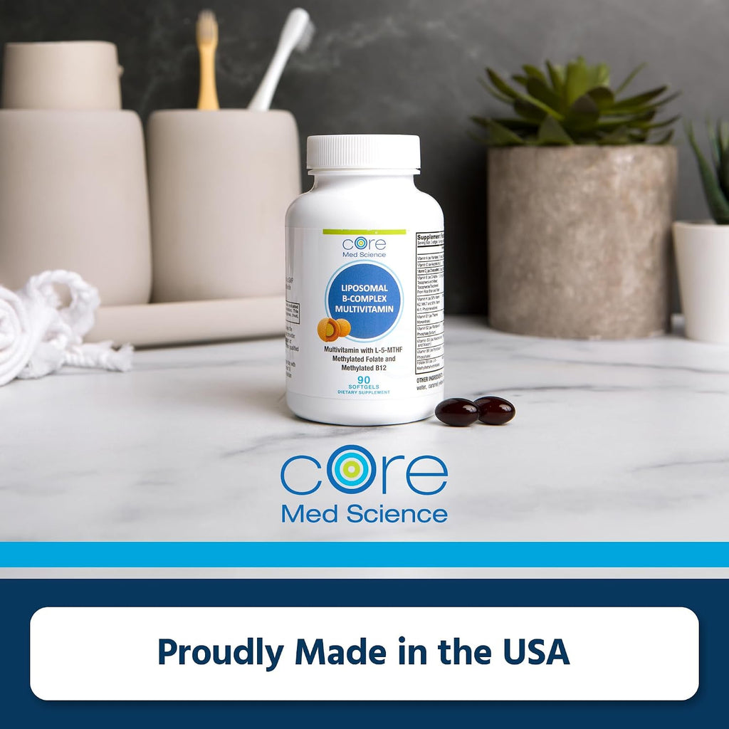 Core Med Science Complejo B Multivitamínico Liposomal Metilado, 90 Cápsulas Blandas