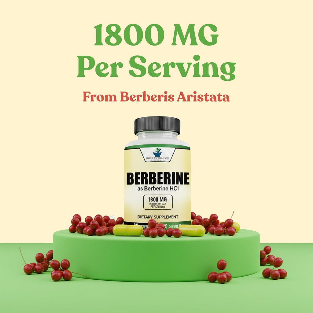 American Standard Supplements Berberina 1800 mg por porción, 90 cápsulas vegetales