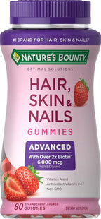 Nature's Bounty Biotina 6000 mcg Gominolas Sabor Fresa - 80 Gominolas (40 Dosis)