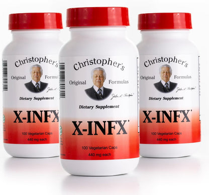 Christopher's Original Formulas X-INFX Formula, Apoyo Inmunológico Natural, 3 Pack, 100 Cápsulas Cada Uno – Image 1