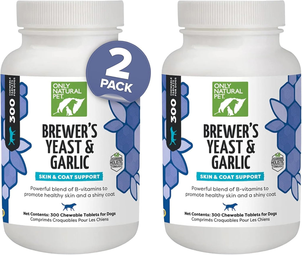 Only Natural Pet Levadura de Cerveza y Ajo Masticables para Perros - 300 Comprimidos