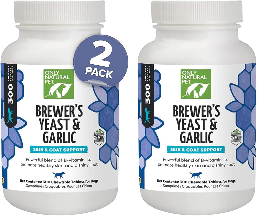 Only Natural Pet Masticables de Levadura de Cerveza y Ajo - 300 Comprimidos (3 Paquetes)