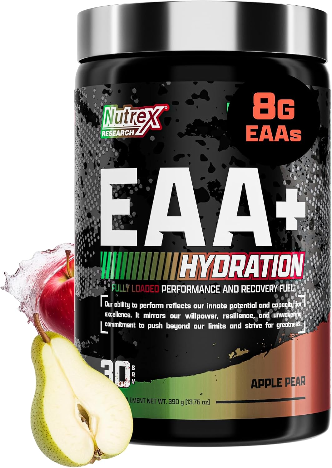 Nutrex Research EAA Hydration | 8g Aminoácidos Esenciales + BCAA + Electrolitos | 30 Servicios Sabor Mango