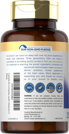 Carlyle Complejo de Vitaminas B con Vitamina C | 250 Comprimidos | Suplemento para Mujeres y Hombres | Vegetariano, Sin OGM y Sin Gluten