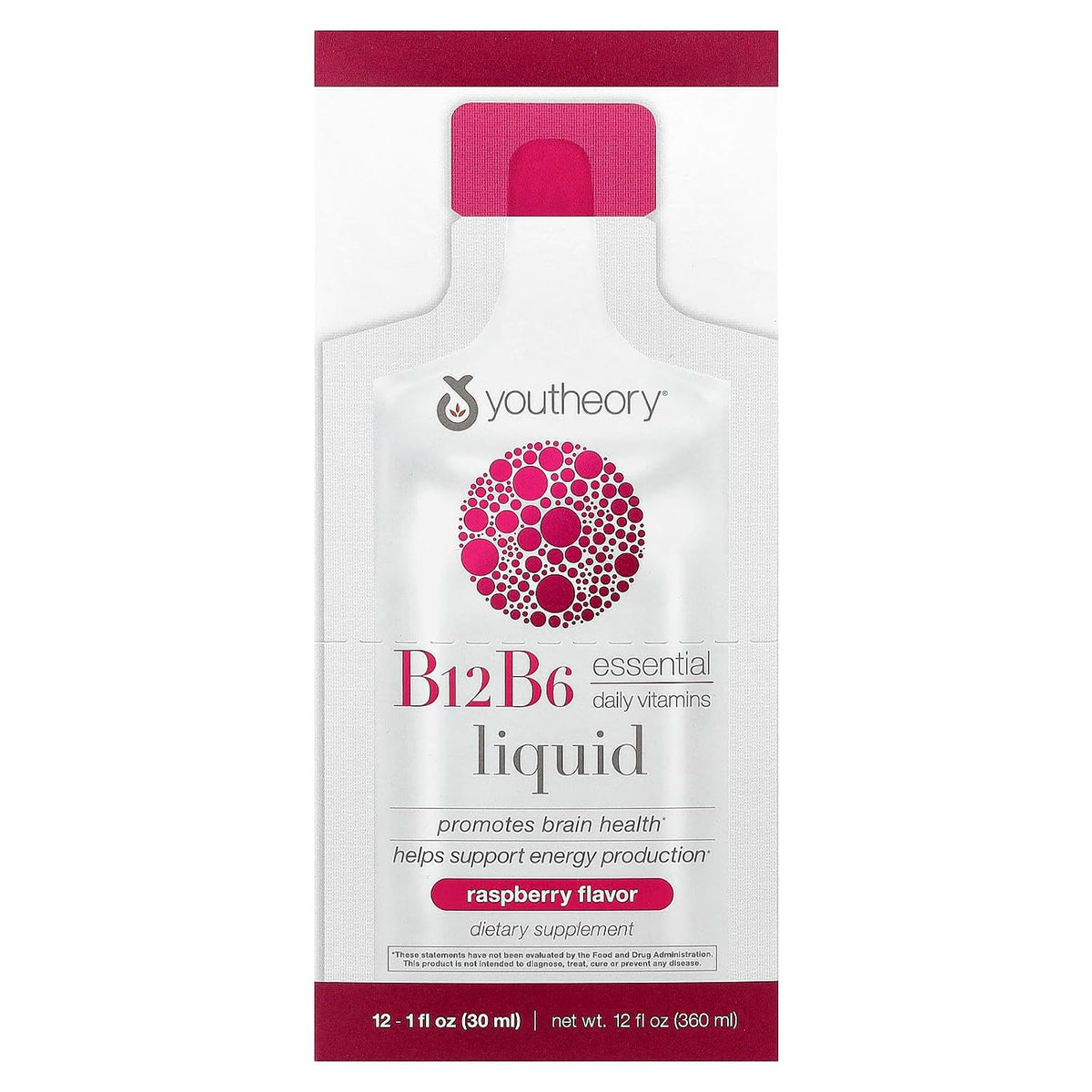 Youtheory Vitamina B12 y B6 Líquido – 12 – Vitamina B12: contribuye al metabolismo energético normal, al – Image 1