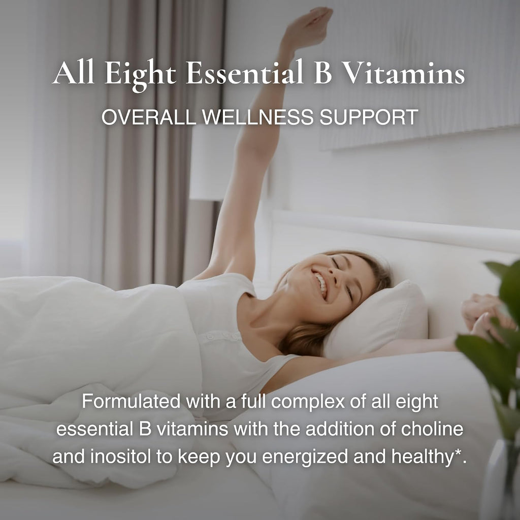 Utzy Naturals Complejo B | Vitaminas B Esenciales con Colina e Inositol | 60 Cápsulas