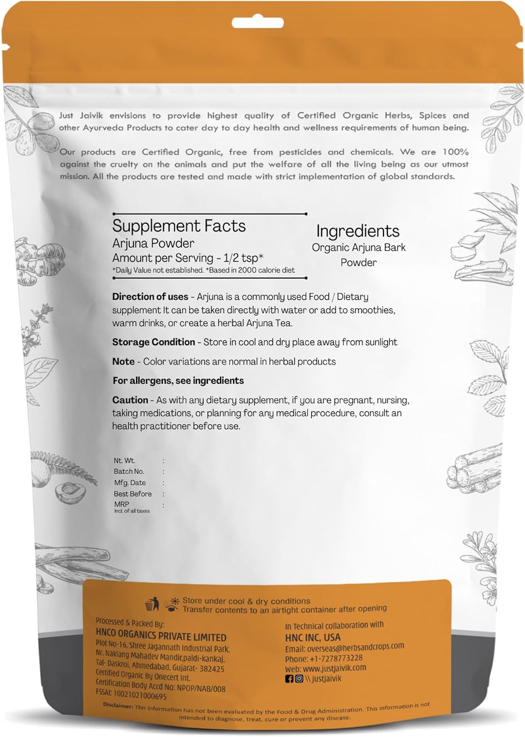 Polvo de Corteza de Ashoka Orgánico (Saraca Indica) - 227 g