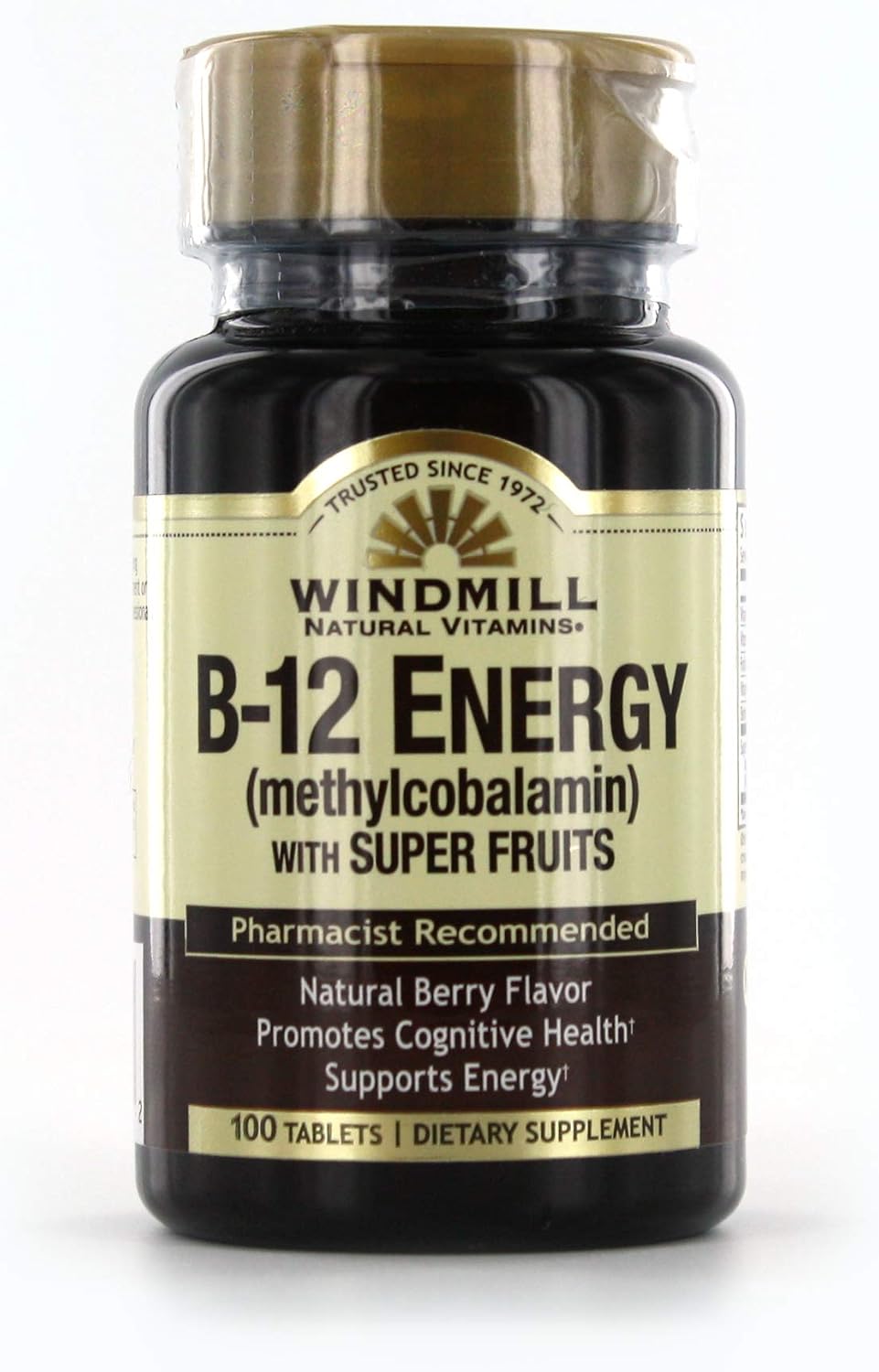 Windmill Vitamina B-12 Energy con Super Frutas, 100 Comprimidos