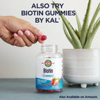 KAL Ultra Biotina 10000mcg - 60 Microtabletas de Biotina con Sabor Natural a Bayas