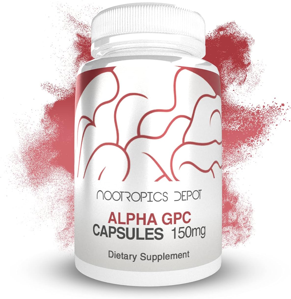 Nootropics Depot Alpha GPC 150mg - 180 Cápsulas - Suplemento de Colina para la Función Cerebral