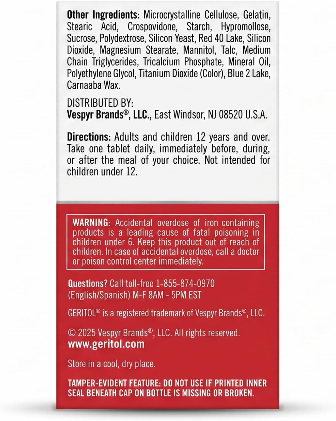 Geritol Multivitamin Nutritional Support - 100 Comprimidos
