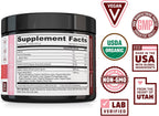 Zhou Organic Reds Powder - Polvo de superalimentos rojos con remolacha, bayas de goji, cereza ácida y arándano, apoyo antioxidante para la salud integral - Sabor natural a bayas, 4.95 oz (30 porciones)