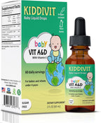 Kiddivit Baby Vitamin A&D Liquid Drops – Gotas de Vitaminas A y D con Vitamina E para Bebés