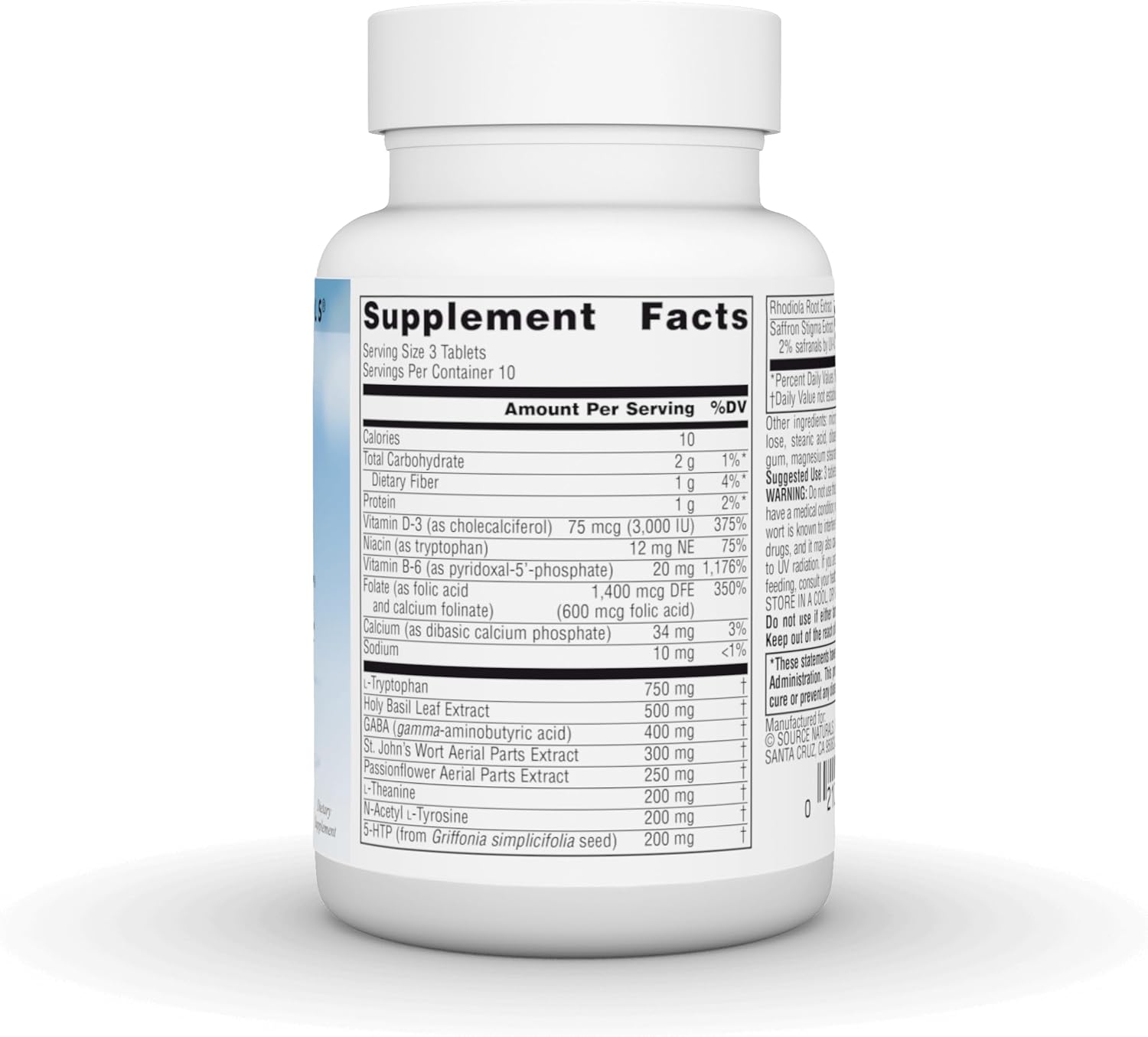 Source Naturals Serene Science Optimistic Saffron Complex - 30 Comprimidos