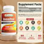 Best Naturals Inositol 1000 mg – 60 Tabletas
