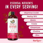 MaryRuth's Multivitamínico Líquido Matutino para Mujeres, Hombres y Niños - Vitaminas A, C, D, E, B6, B12, Biotina, Zinc - Vegano - Sin Gluten - 32 Porciones