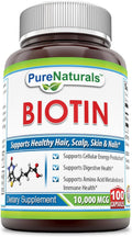 Pure Naturals Biotina 10.000 mcg, 100 Cápsulas