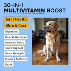 Pawsential Dog Vitamins + Glucosamine - Chewable Multivitamins + Probiotics, Omega - Hip & Joint Support, Skin & Coat, Gut Health - Adult & Senior - Large & Small Breed - 120 Chews