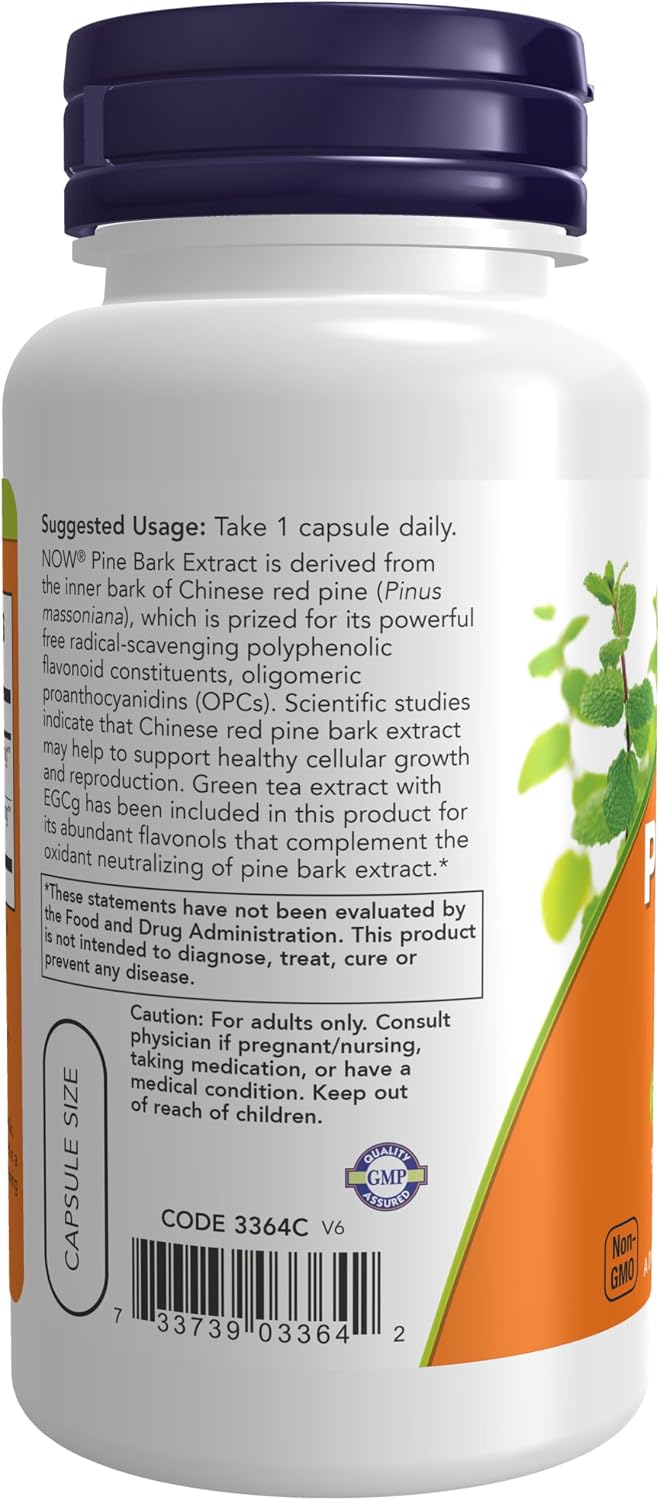 NOW Foods Extracto de Corteza de Pino 240 mg, 90 Cápsulas Vegetales (Paquete de 2)
