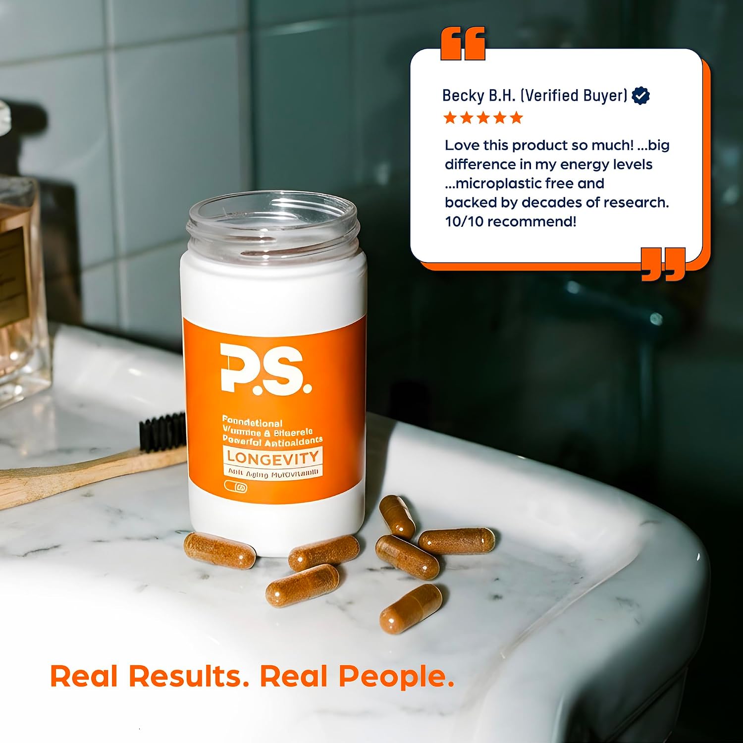 PS Longevity Supplements - Multivitamínico metilado con vitaminas B, Nicotinamida Ribósido, CoQ10, Resveratrol, ALA