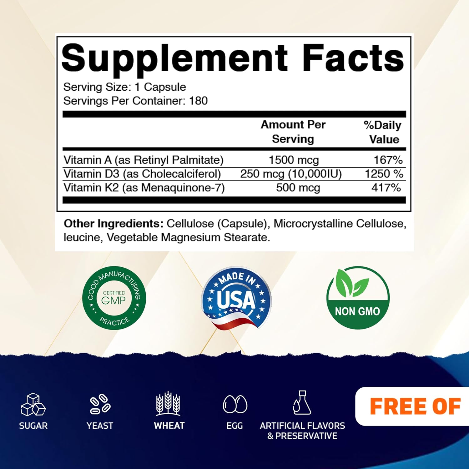 Vitamatic ADK Vitamin Supplement, 180 Cápsulas Veganas