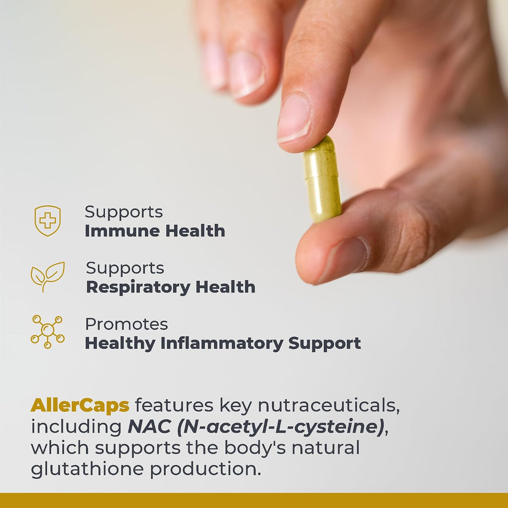 Premier Research Labs AllerCaps – Suplemento para la salud pulmonar con NAC, bromelina, reishi y quercetina – 60 cápsulas vegetales
