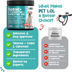 PET LOL Taurina para Perros con L-Carnitina y CoQ10, 120 Comprimidos Masticables
