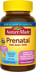 Nature Made Vitaminas Prenatales con Ácido Fólico y DHA, 60 Cápsulas Blandas