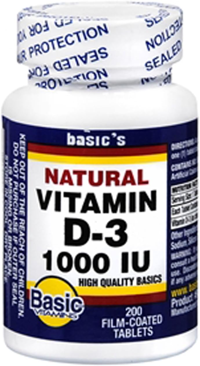 Basic Vitamins Vitamina D3 1000 UI - 200 Comprimidos Recubiertos