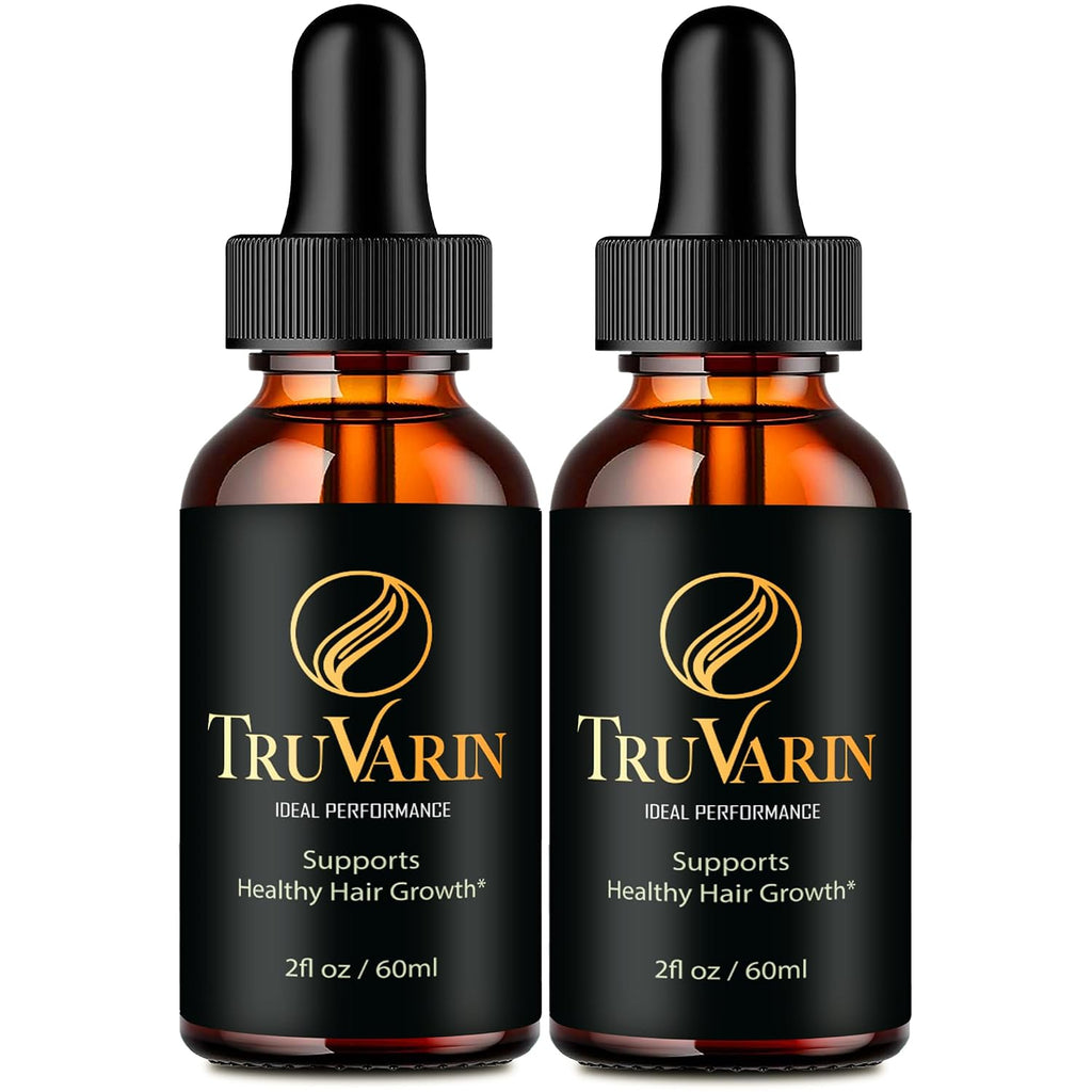TruVarin Drops - Complemento Alimenticio Líquido para Cabello y Cuero Cabelludo Saludable (2 Envases)