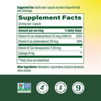 MegaFood Vitamina D3 5000 IU (125 mcg) con Vitamina K2 - 120 Cápsulas Vegetarianas