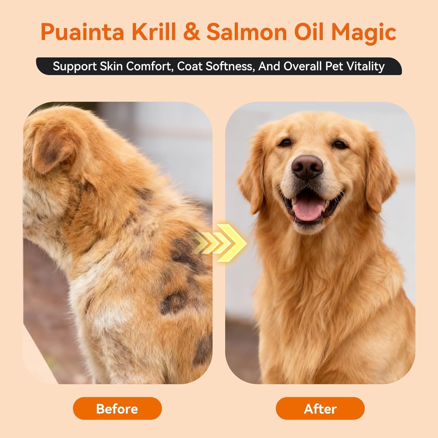 PUAINTA Omega 3 Aceite de Pescado para Perros y Gatos – Aceite de Salmón Islandés y Krill Antártico, 236 ml