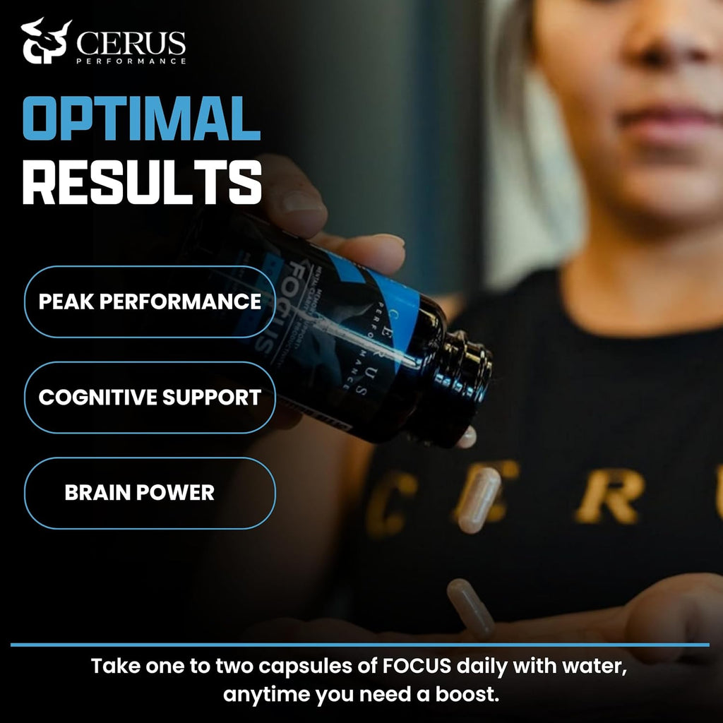 Cerus Performance Focus – Suplemento Nootrópico para Claridad Mental y Concentración – 60 Cápsulas