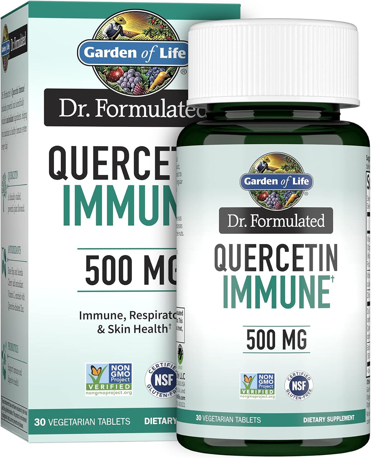 Garden of Life Dr. Formulated Quercetin Immune Daily Vitamin con Vitamina C, D y Probióticos – 30 Comprimidos – Image 1