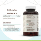 Catuaba 120 Cápsulas, 500 mg - Corteza Seca de Erythroxylum catuaba Silvestre