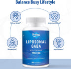 Genogna Liposomal GABA con L-Theanine 1200mg Complemento Alimenticio para Adultos (60 Cápsulas)