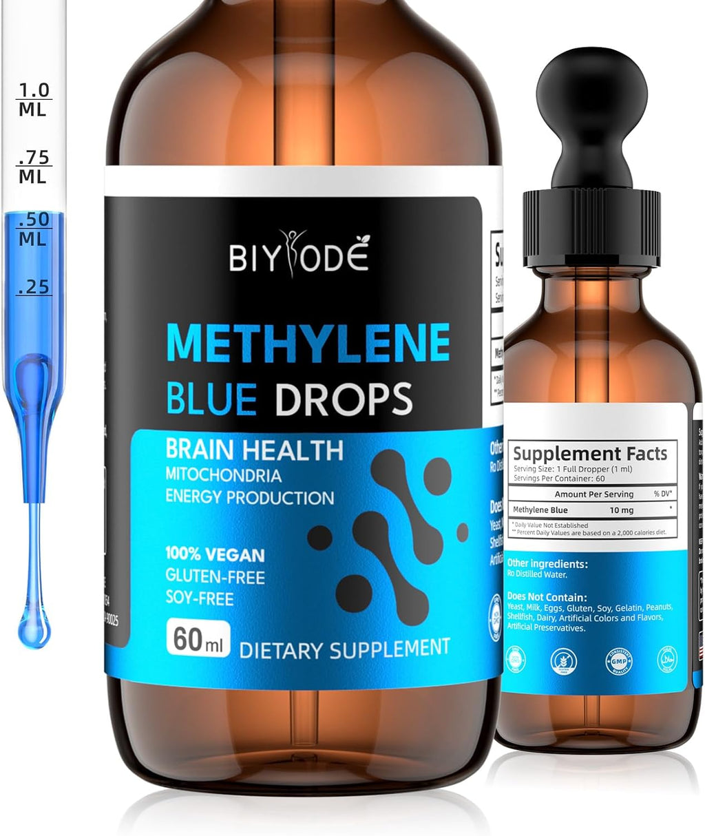 BIYODE Gotas de Azul de Metileno - Sin Formaldehído ni Alcohol - 1% para Uso Humano