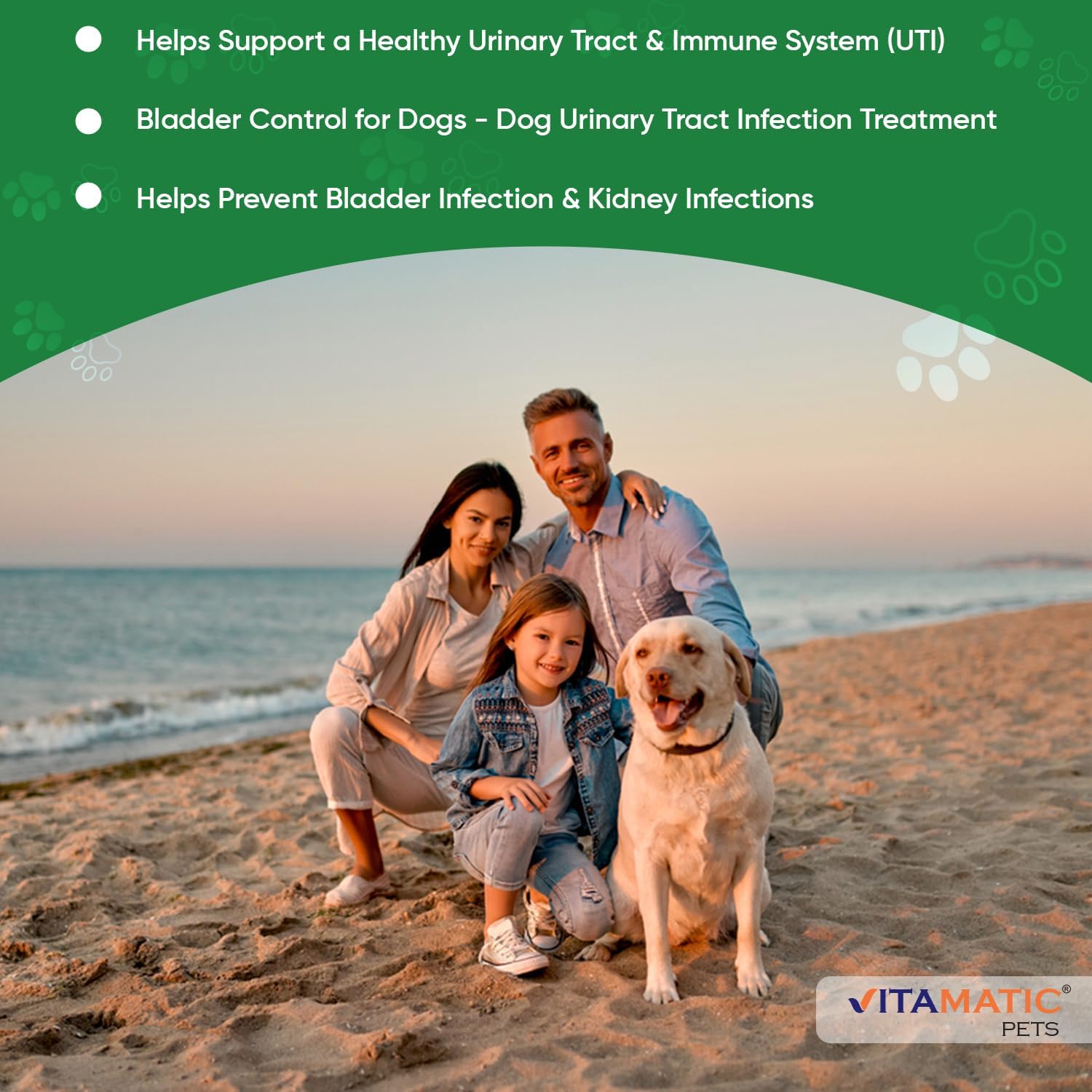 Vitamatic Cranberry para Perros – 120 Comprimidos Masticables – con D-Manosa, Vinagre de Manzana y Vitamina C – Apoyo para el Tracto Urinario y la Vejiga