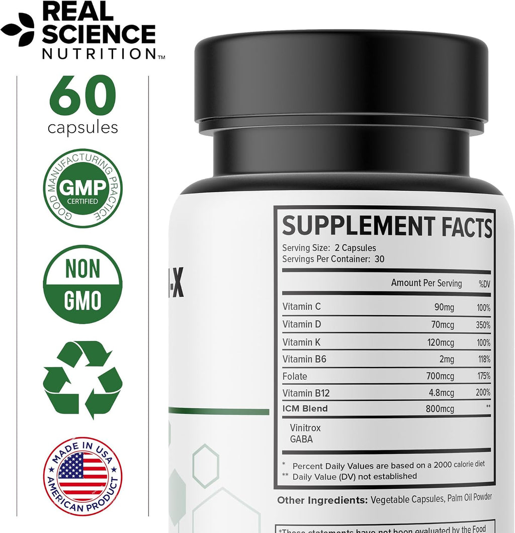 Real Science Nutrition Intermittent Claud-X – Suplemento Multivitamínico para el Bienestar Muscular