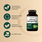 NatureBell Citrus Bergamot, 240 Cápsulas Vegetales – Extracto Real de Fruta con Flavanonas Polifenólicas – No Transgénico, Certificado cGMP