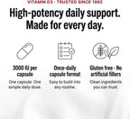 Olympian Labs Vitamina D3 3000 UI 100 Cápsulas Apoya Huesos Fuertes