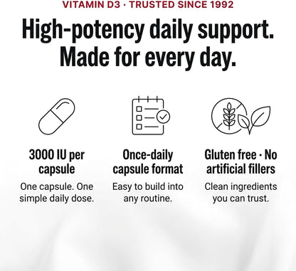 Olympian Labs Vitamin D3 3000 IU 100 – La vitamina D contribuye al mantenimiento de los niveles normales de calcio – Image 2
